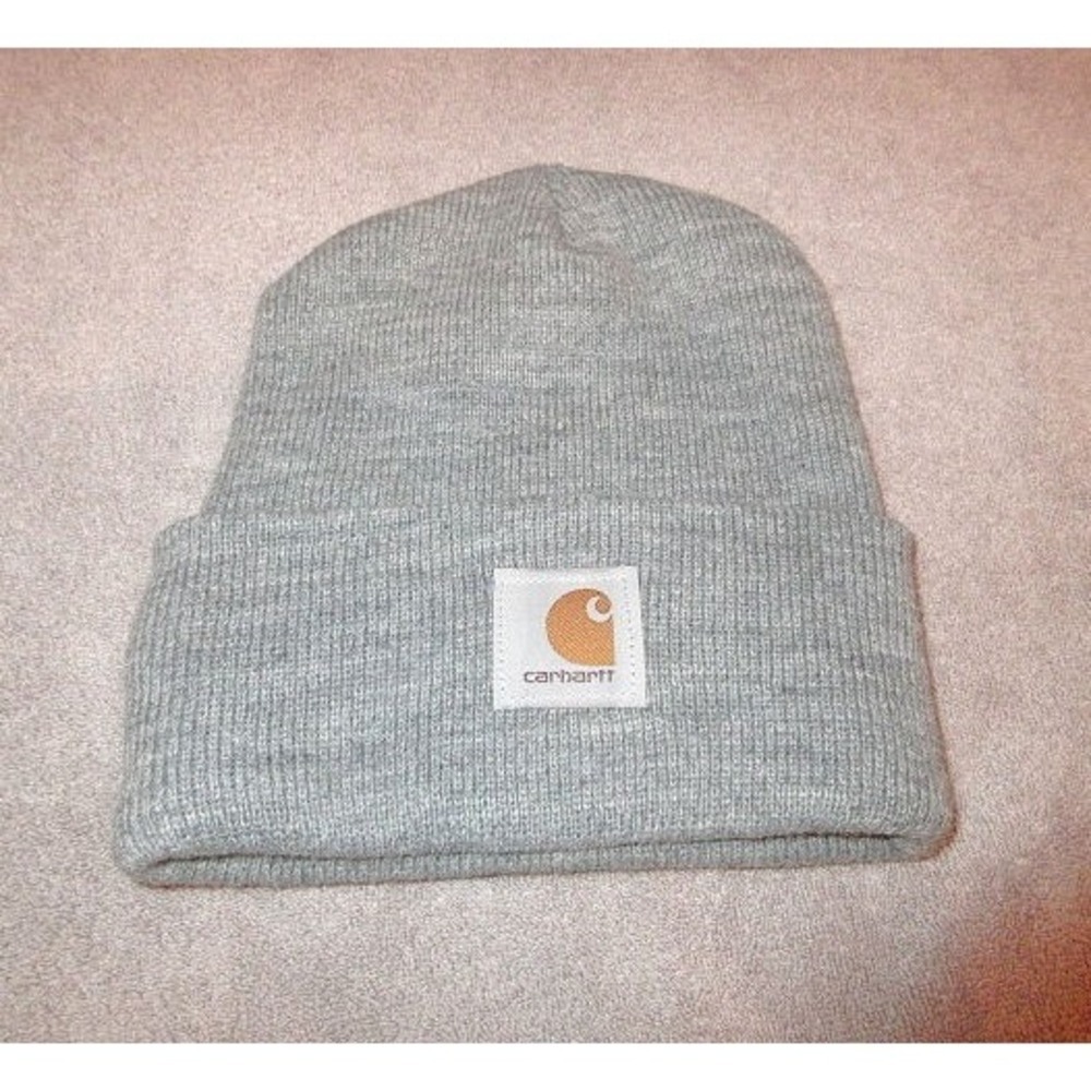 Carhartt Ribbed Knit Beanie Hat Logo Patch Cuffed Unisex NEW